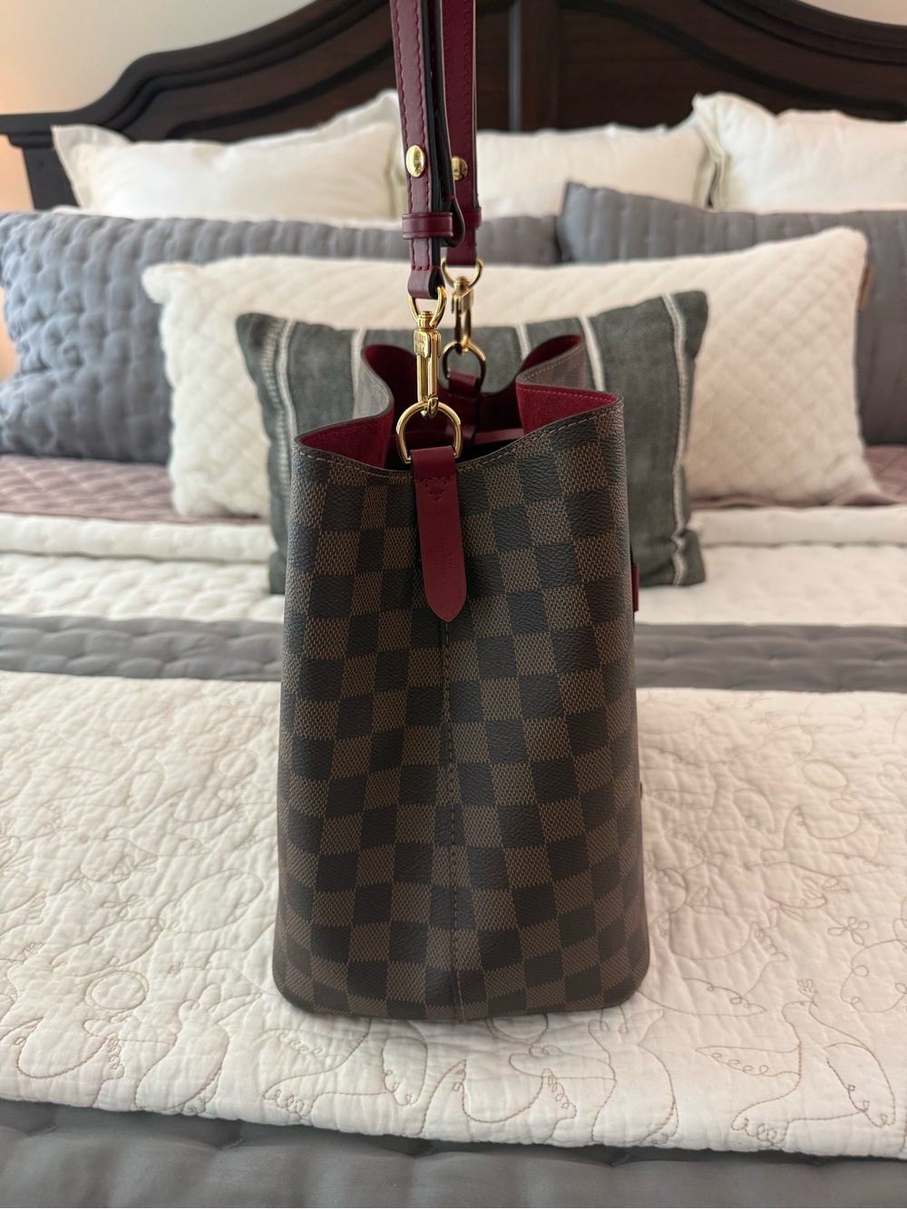 EUC Louis Vuitton Neo Noe Damier Ebene Cherry - Picture 6 of 14